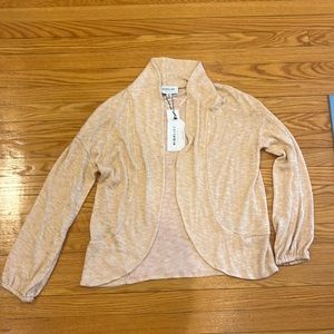 High line by Lord & Taylor peach sparkly cardigan size medium.